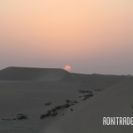 アブダビの砂漠の夕日