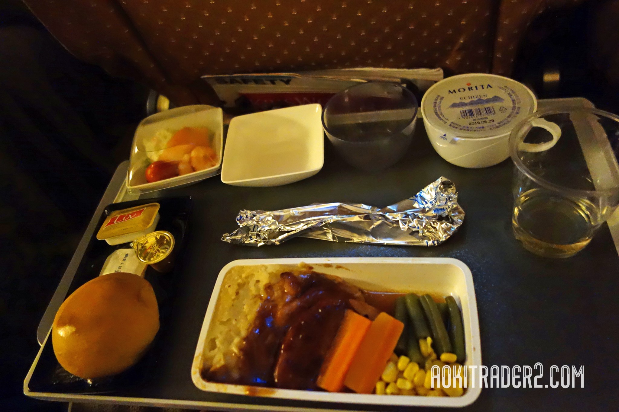 シンガポール航空の機内食夕食